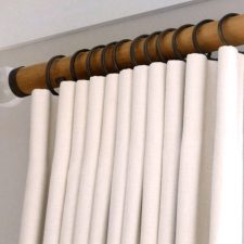 Cartridge pleat off-white curtains