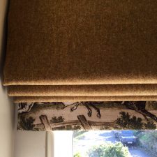 Hessian roman blinds