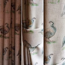 Patridge pattered natural colour curtains