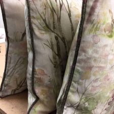 Watercolour style natural coloured cushions