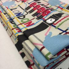 London themed patterned fabric