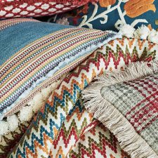 Colourful aztec patterned cushions
