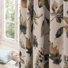 Watercolour style floral patterned curtains